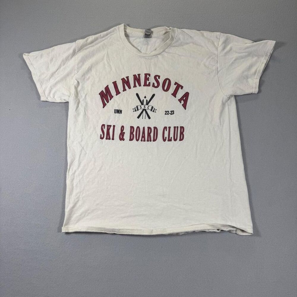 Gildan Men's White and Cream T-shirt